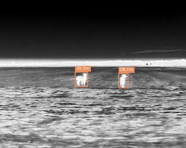 Thermal detection with LiDAR distance in the field